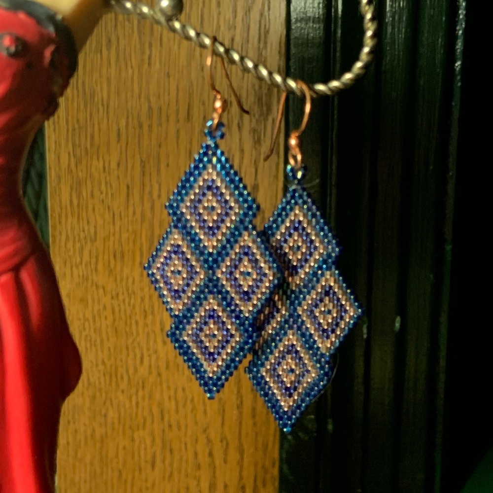 Handmade Glass Seed Bead Earrings